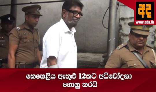 කෙහෙළිය ඇතුළු 12කට අධිචෝදනා ගොනු කරයි