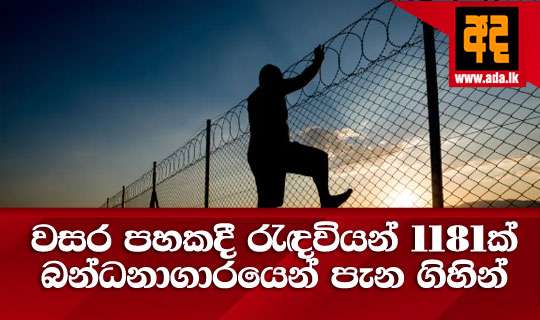 වසර පහකදී රැඳවියන් 1181ක් බන්ධනාගාරයෙන් පැන ගිහින්