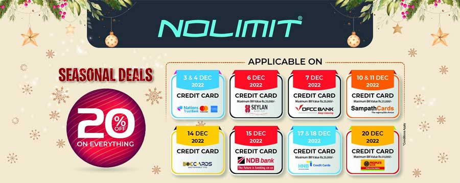 Get 20% off On Everything with your credit cards @Nolimit