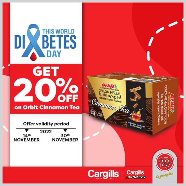 Get a 20% off on selected diabetes-friendly products At Cargills FoodCity