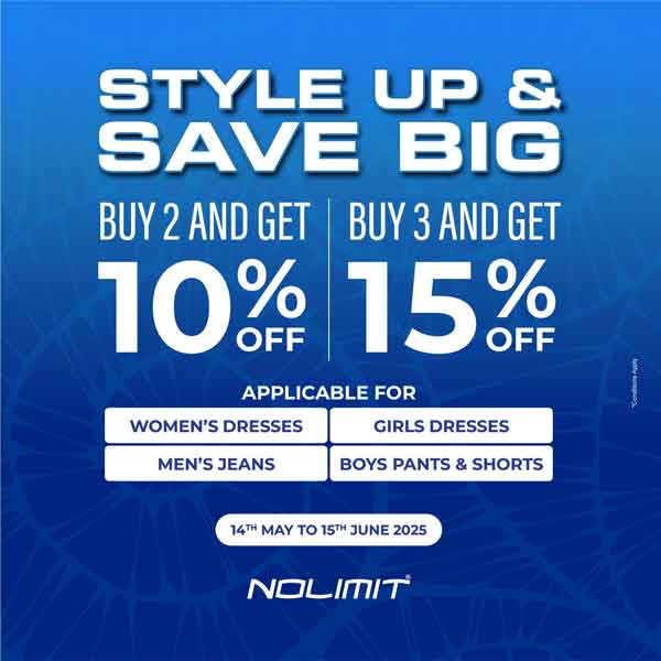 Buy 2 & Get 10% OFF | Buy 3 & Get 15% OFF on selected items.