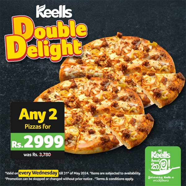 Grab any 2 Pizzas for just Rs. 2999 @ Keells