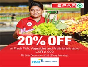Get the best shopping offers this weekend at SPAR Supermarkets with your HNB Credit Card
