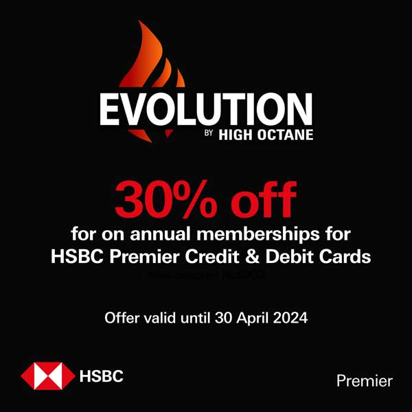 Enjoy an exclusive 30% off on annual gym memberships with HSBC Premier Credit & Debit Cards