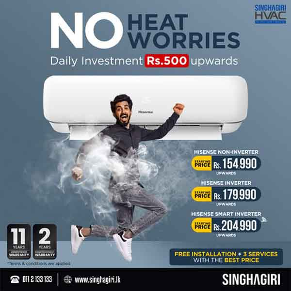 All this and more – now available at Singhagiri, the authorized Hisense agent in Sri Lanka