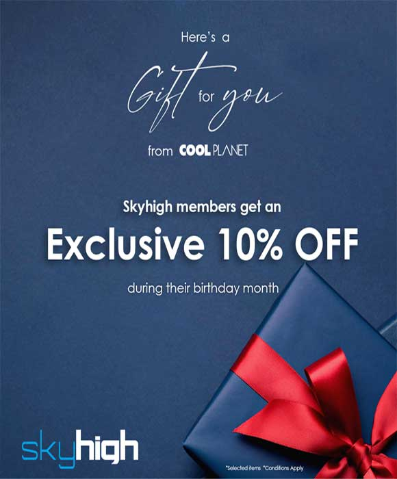 Get 10% off your closest outlet during your birthday month @Cool Planet