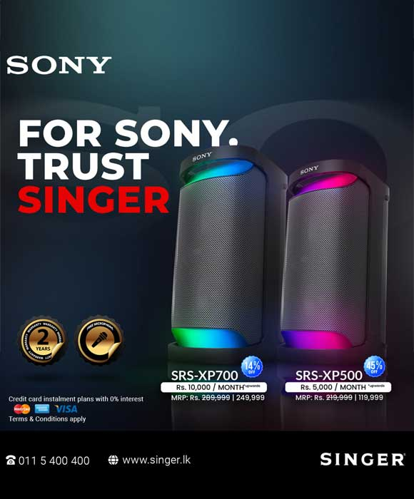 Enjoy a special price on sony portable party speakers  @ Singer Sri Lanka