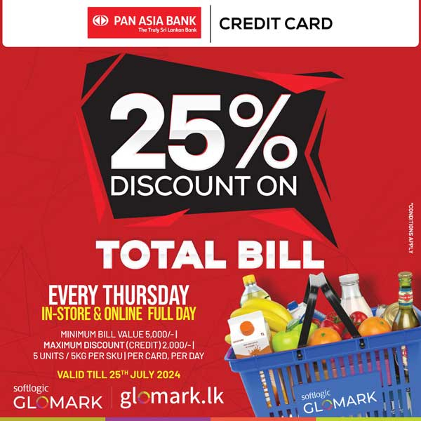 Enjoy 25% DISCOUNT on TOTAL BILL with Pan Asia Bank Credit Cards