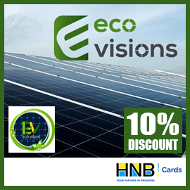 Get a 10% discount for selected solar purchases and up to 24 months 0% installments @Eco Visions Holdings with HNB Credit Cards
