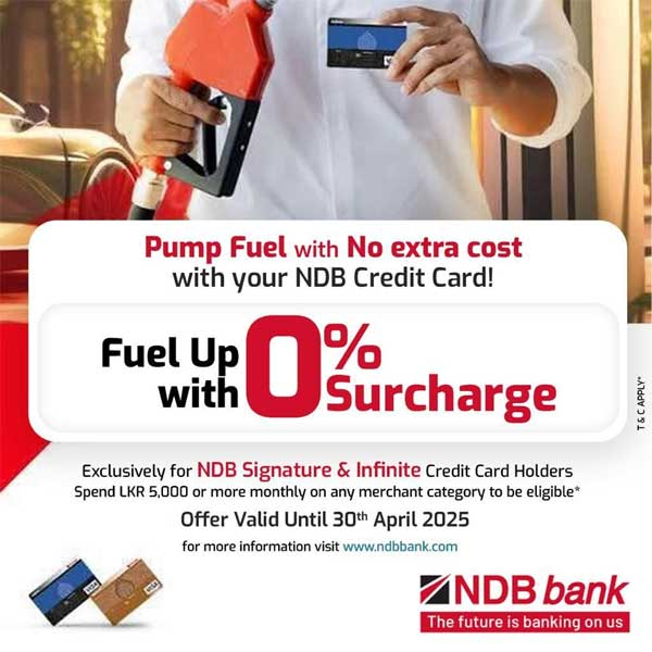 Fuel up with 0% surcharge when you pump with your NDB Credit Card