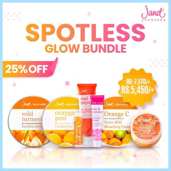 Get a 25% off on spotless glow bundle @ janet