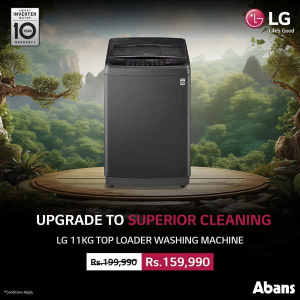 Enjoy a special price on LG 11kg Top Loader Washing Machine  @ Abans