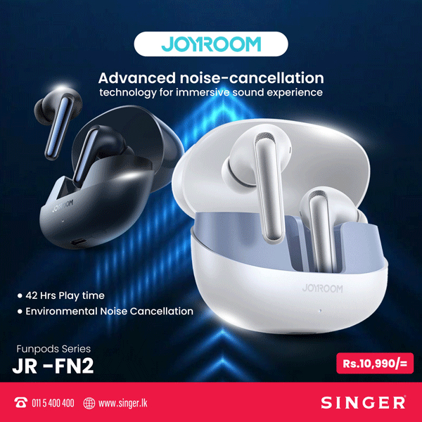 Enjoy 42 hours of playtime and advanced noise cancellation!  now available at Singer for just Rs.10,990/=
