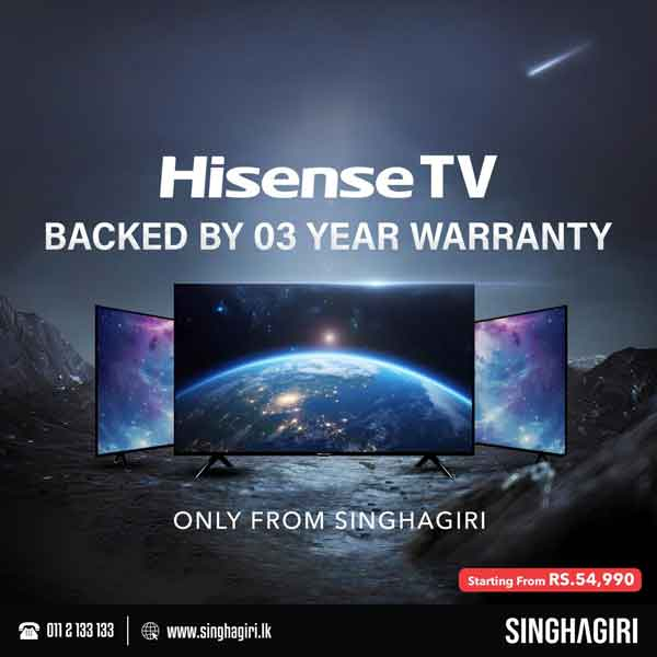 Enjoy a special price on Hisense TV @ Singhagiri