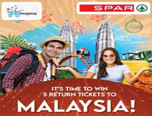 5 lucky customers will stand a chance to win return air tickets to Malaysia with Shop  At SPAR