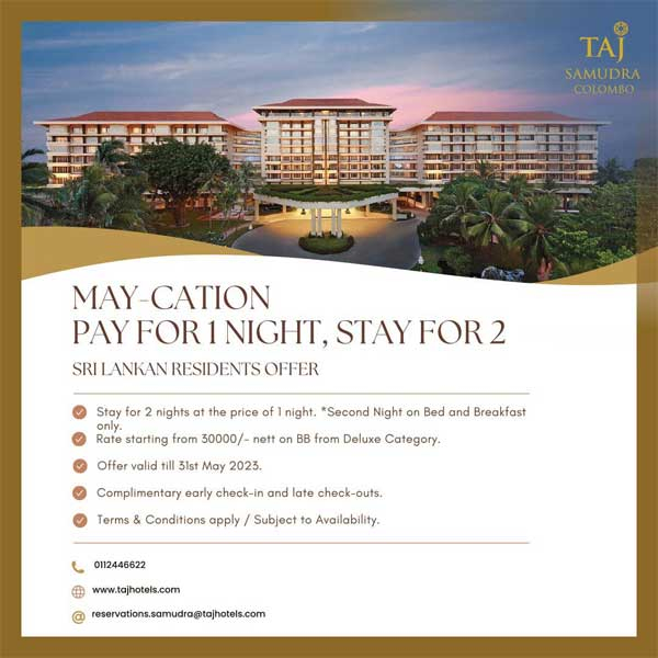 Escape to luxury with Taj Samudra MAY-CATION offer