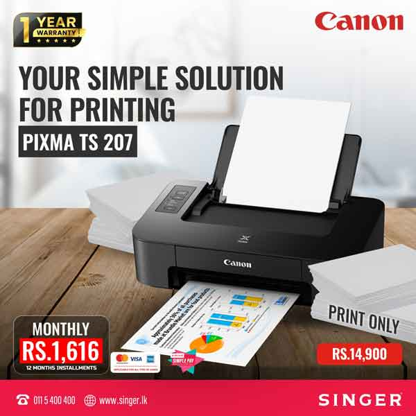 Simplify your printing with the Canon TS207. Visit your nearest Singer outlet today!