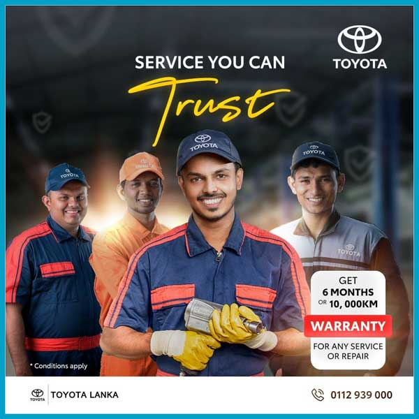 Get 6 month or 10,000 km warranty for any service or repair with Toyota Lanka
