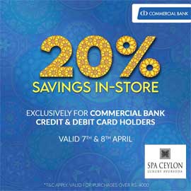 Spaceylon 20% OFF all Commercial Bank Credit card & Debit card holders