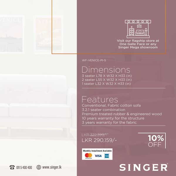 Enjoy a special price on Venice Sofa @ Singer