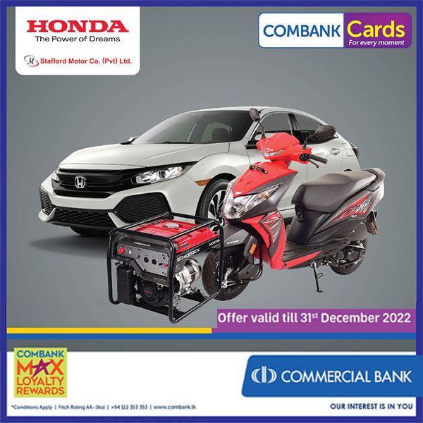 Get the best service and spare parts for your Honda vehicle with ComBank Credit Cards