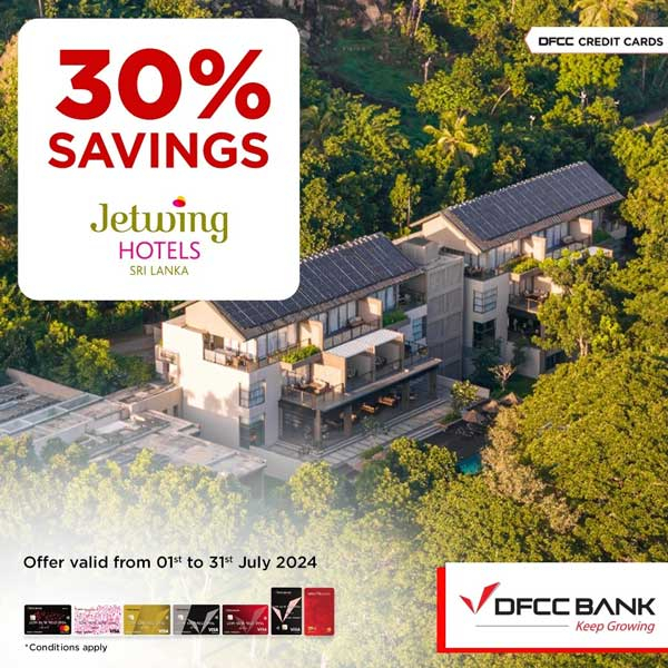 Enjoy 30% Savings at selected Jetwing Hotels on single, double, and triple room bookings on bed & breakfast, half board, and full board basis