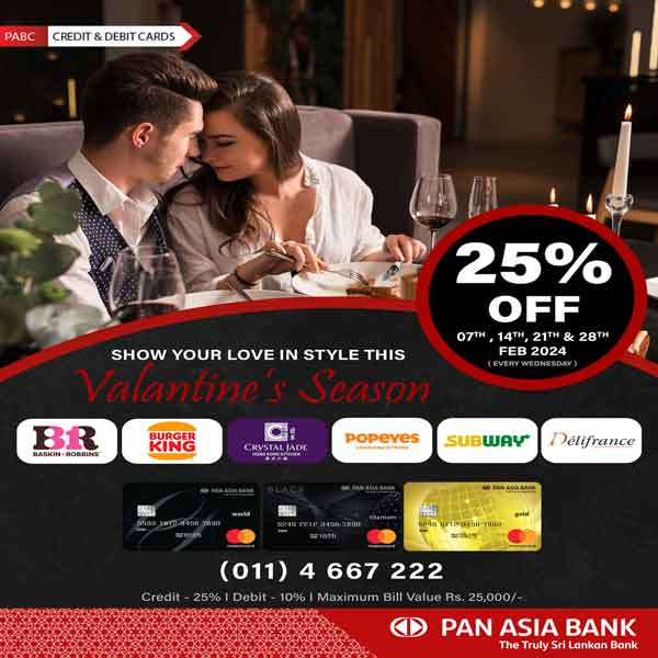 Show your love in style this Valentine Season, and Get 25% off on your total bill at selected restaurants