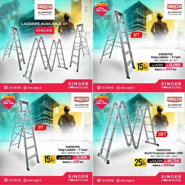 Enjoy the special prices on aluminium ladders @ Singer