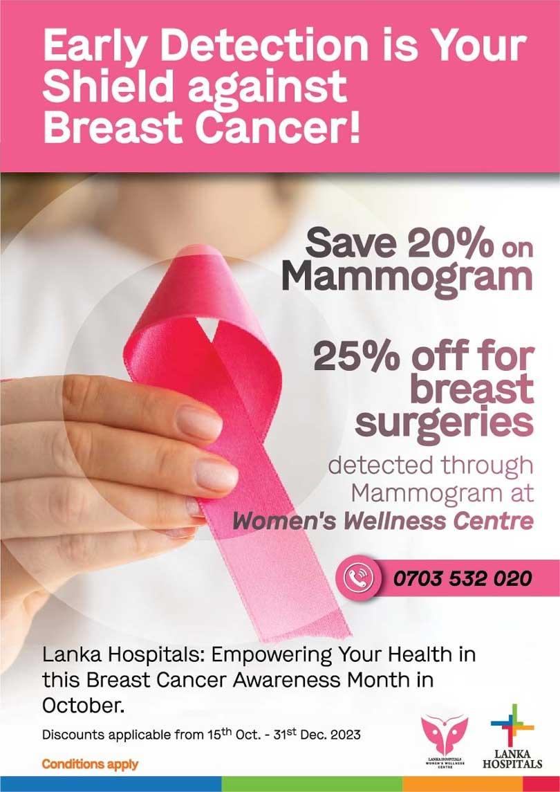 Get 25% off on breast surgeries detected through Mammograms at Lanka ...