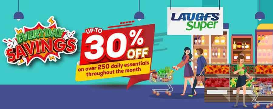 Savings of up to 30% on selected beverages, essential household products, and more @ LAUGFS Super
