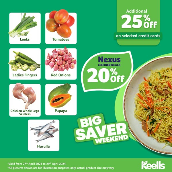 Big Saver - Enjoy special prices on Shoppping @ Keells & Additioanl Discounts for Credit Cards