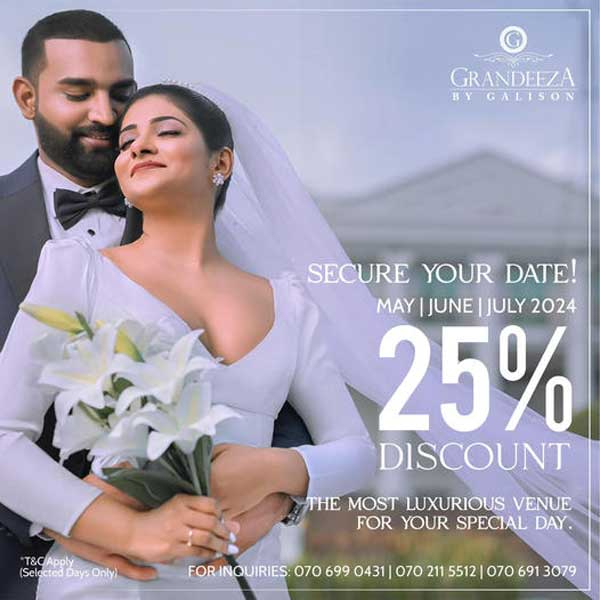 Enjoy a 25% discount on selected dates in may,june, and july, 2024 @ GRANDEEZA is in Negombo, Sri Lanka.