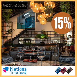 15% Saving for Dining & Take-away @ Monsoon Colombo for Nation Trust Bank Credit Card Holders