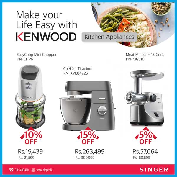 Get 15% Off On  Kenwood Kitchen Appliances At Singer Sri Lanka