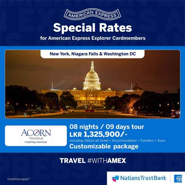 experience the world’s most iconic destinations with Acorn Travels for special rates with Nations Trust Bank American Express