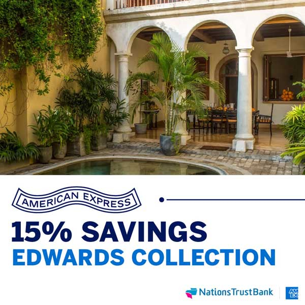 Enjoy 15% savings at Edwards Collection with Nations Trust Bank American Express