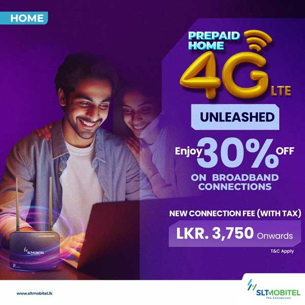 Get 30% off on Broadband Connections, flexible plans, & ultimate speed @ SLT Mobitel