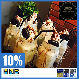 10% off on Total Bill @Juice Life Matara for HNB Card Holders
