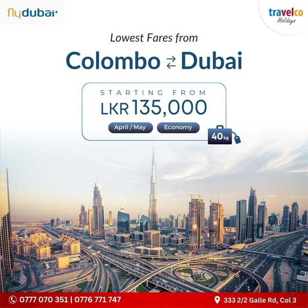 Enjoy a lowest fares from colombo to dubai with travelco holidays