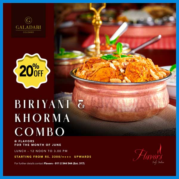 Enjoy a 20% Discount during lunchtime @Galadari Hotel