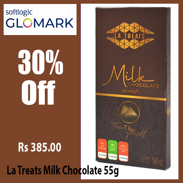30% off for La Treats Milk Chocolate 55g @ Glomark