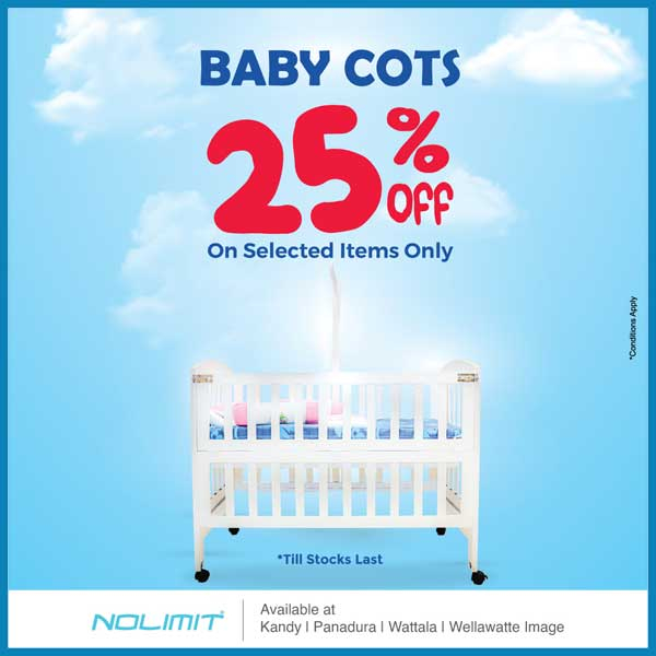 Get 25% Off on selected Baby Cots at Kandy, Panadura, Wattala, Wellawatte Image NOLIMIT Outlets
