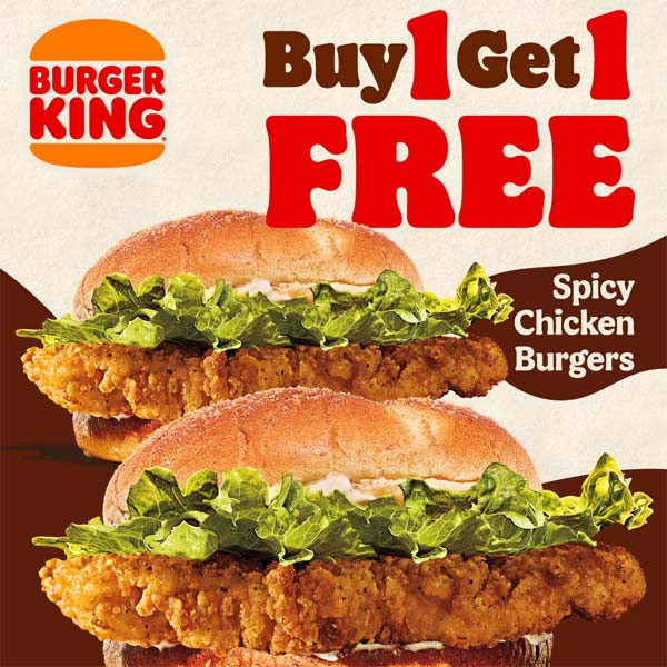 Get 2 Spicy Chicken Burgers for just Rs.1,200! Buy 1, Get 1 FREE – because one isn’t enough