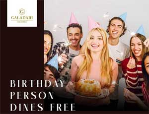 Enjoy a birthday Person dines free offer @  Galadari Hotel