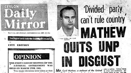 Cyril Mathew revolted against Dudley in 1960s and JR in 80s : Can a ...