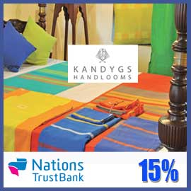 Enjoy 15% savings with your Nations Trust Bank American Express Credit Card @ Kandygs Handloom