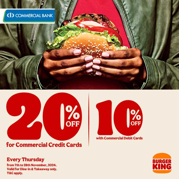 Exclusive Offer for Commercial Bank Credit Card & Debit Card Holders