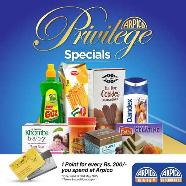 Unlock the exclusive offers up to 30% off more than 40 products with your Arpico Privilege Card.