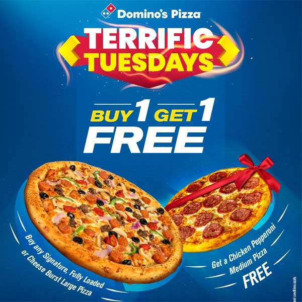 Grab a Large Pizza to claim your free Chicken Pepperoni Medium Pizza today
