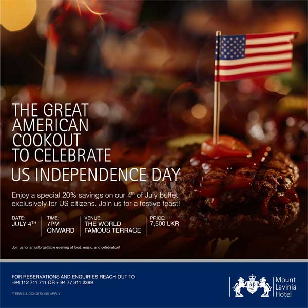 Celebrate america’s independence day in style at Mount Lavinia Hotel!